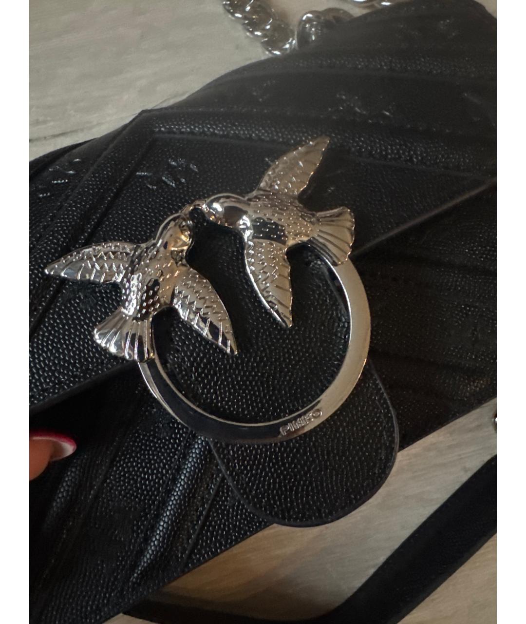 PINKO Черная кожаная сумка через плечо, фото 2