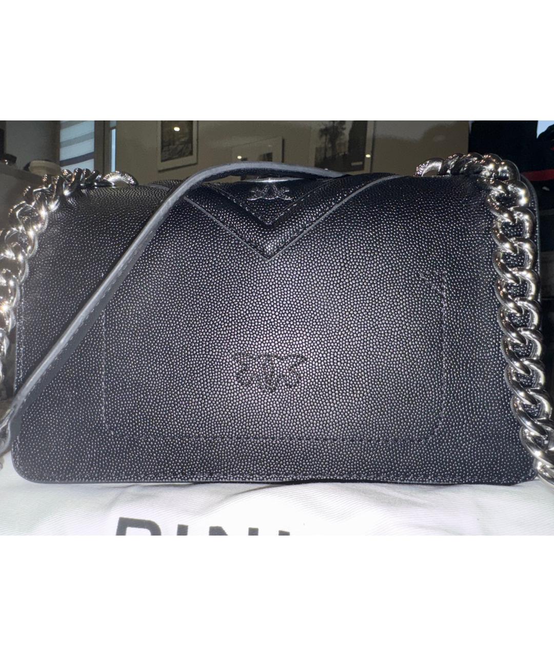 PINKO Черная кожаная сумка через плечо, фото 3