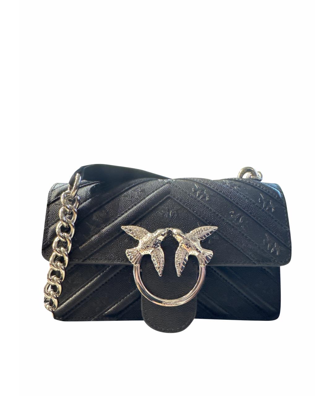 PINKO Черная кожаная сумка через плечо, фото 1