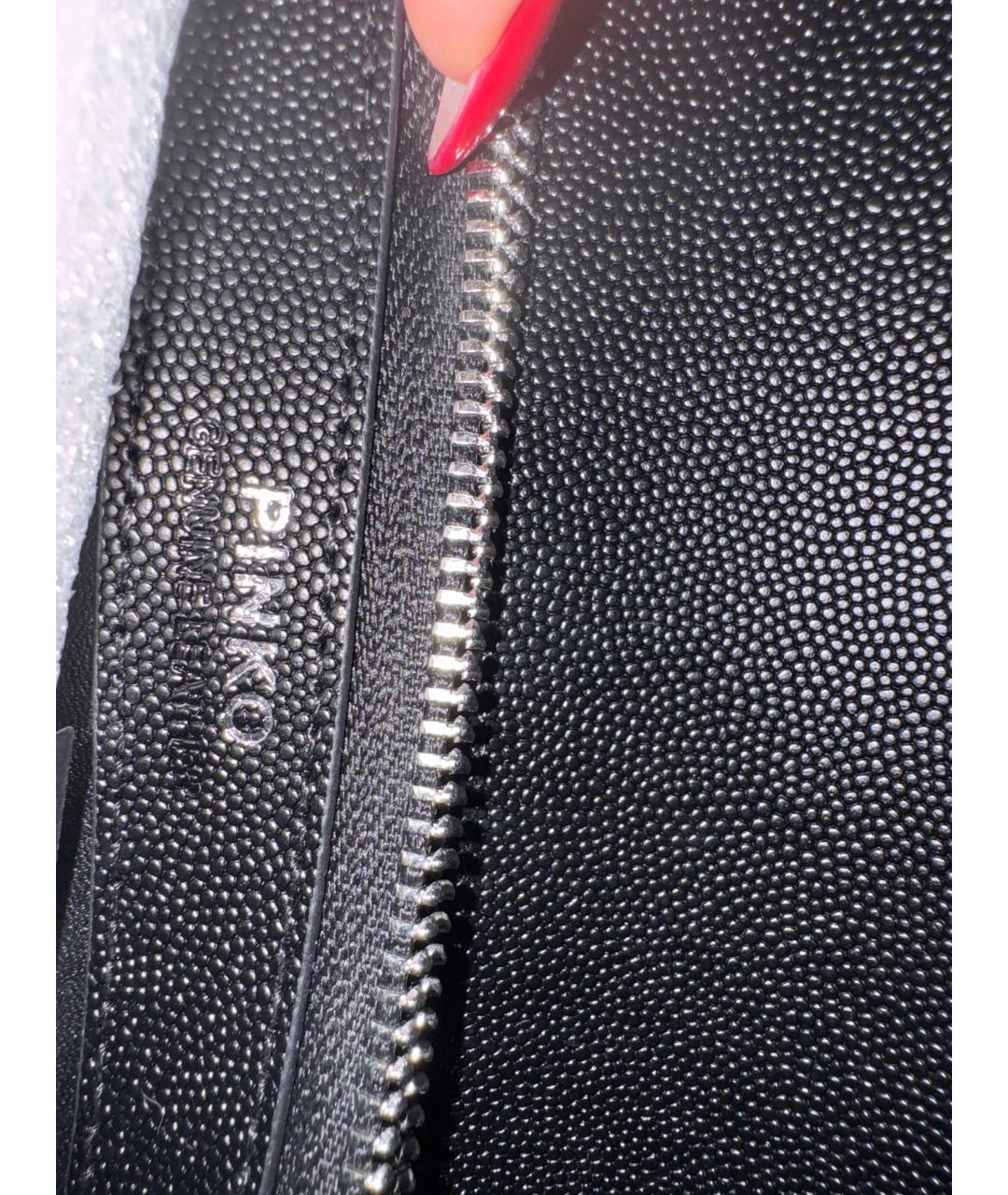 PINKO Черная кожаная сумка через плечо, фото 4