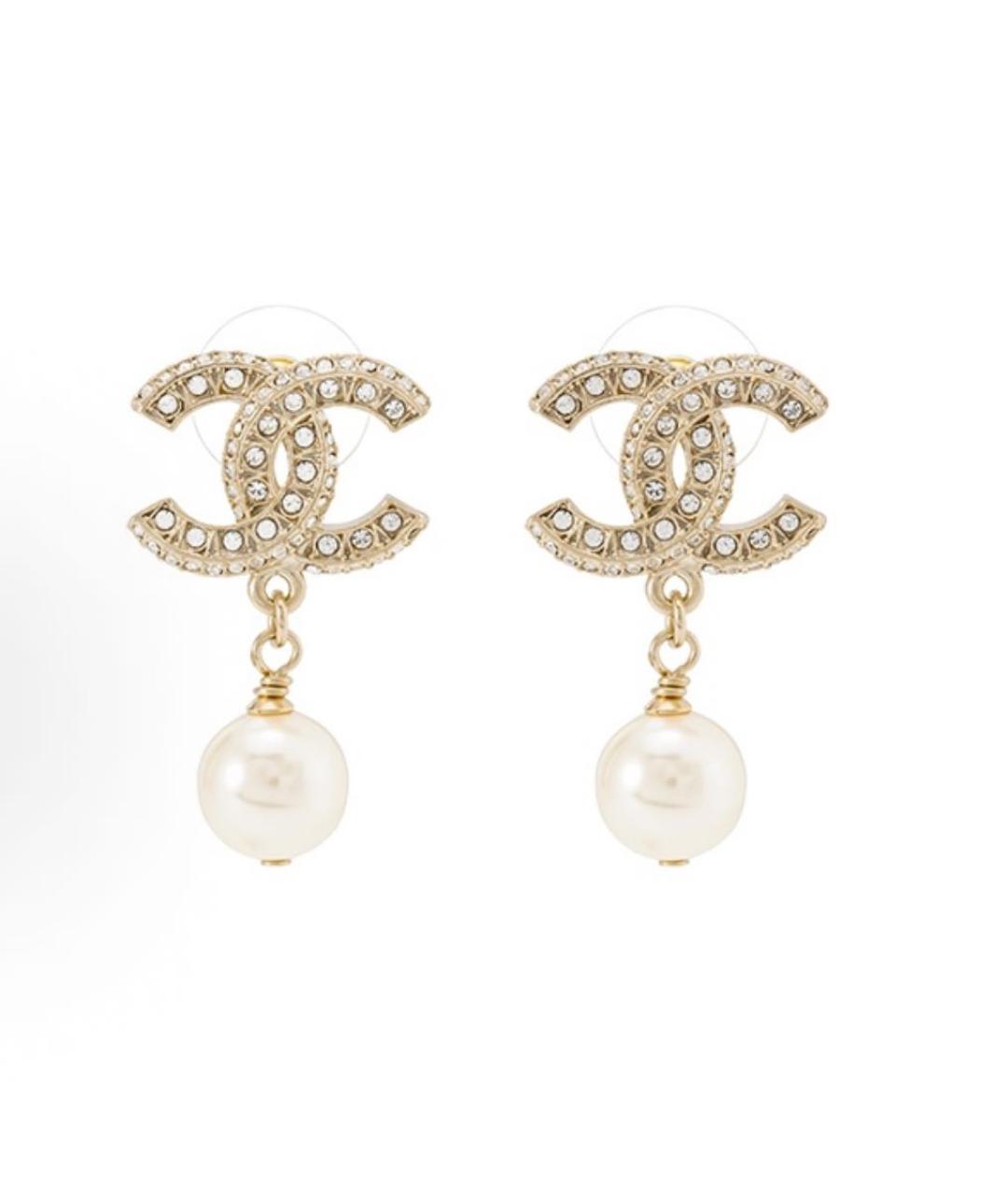 CHANEL Золотые металлические серьги, фото 5