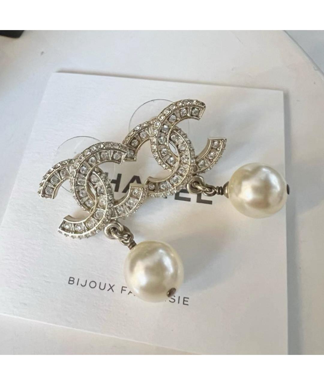 CHANEL Золотые металлические серьги, фото 3