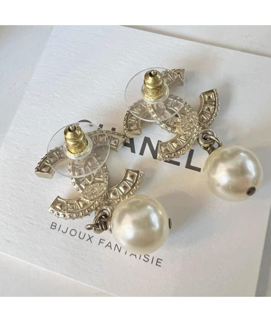 CHANEL Золотые металлические серьги, фото 4