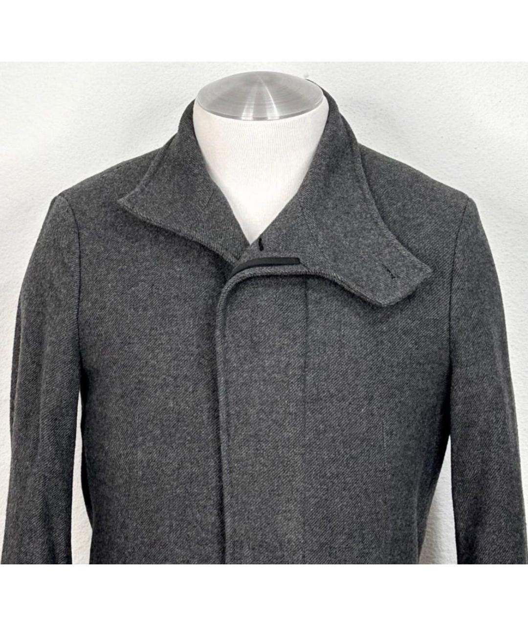 RICK OWENS Серое шерстяное пальто, фото 3
