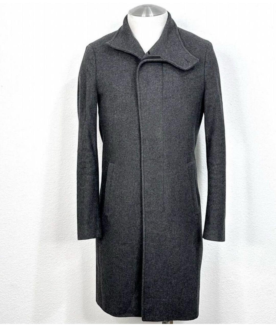 RICK OWENS Серое шерстяное пальто, фото 2