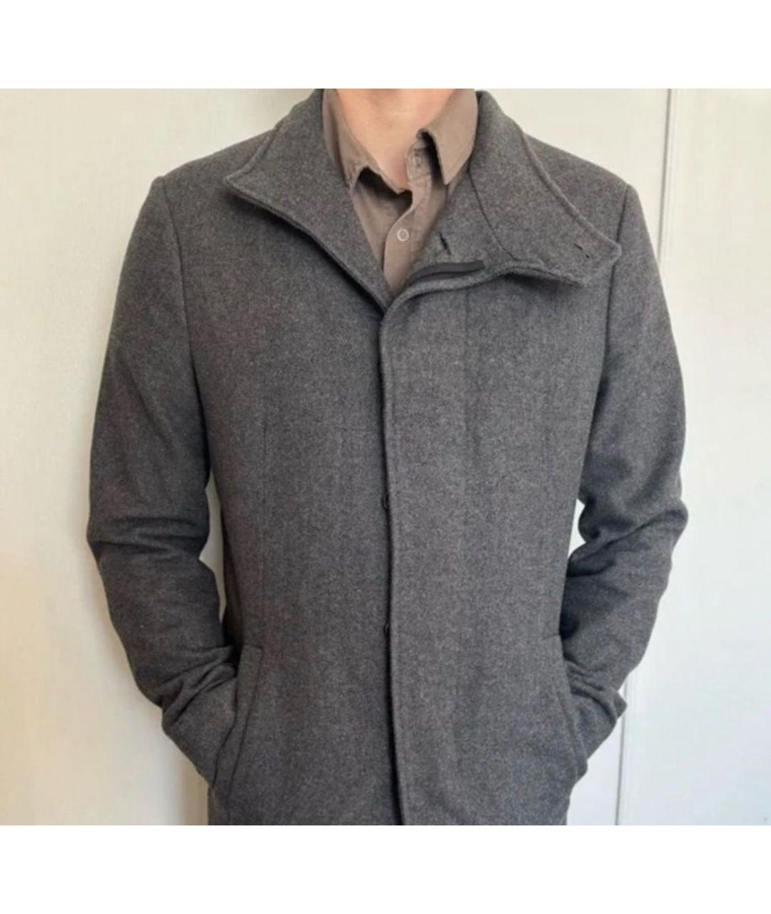 RICK OWENS Серое шерстяное пальто, фото 5