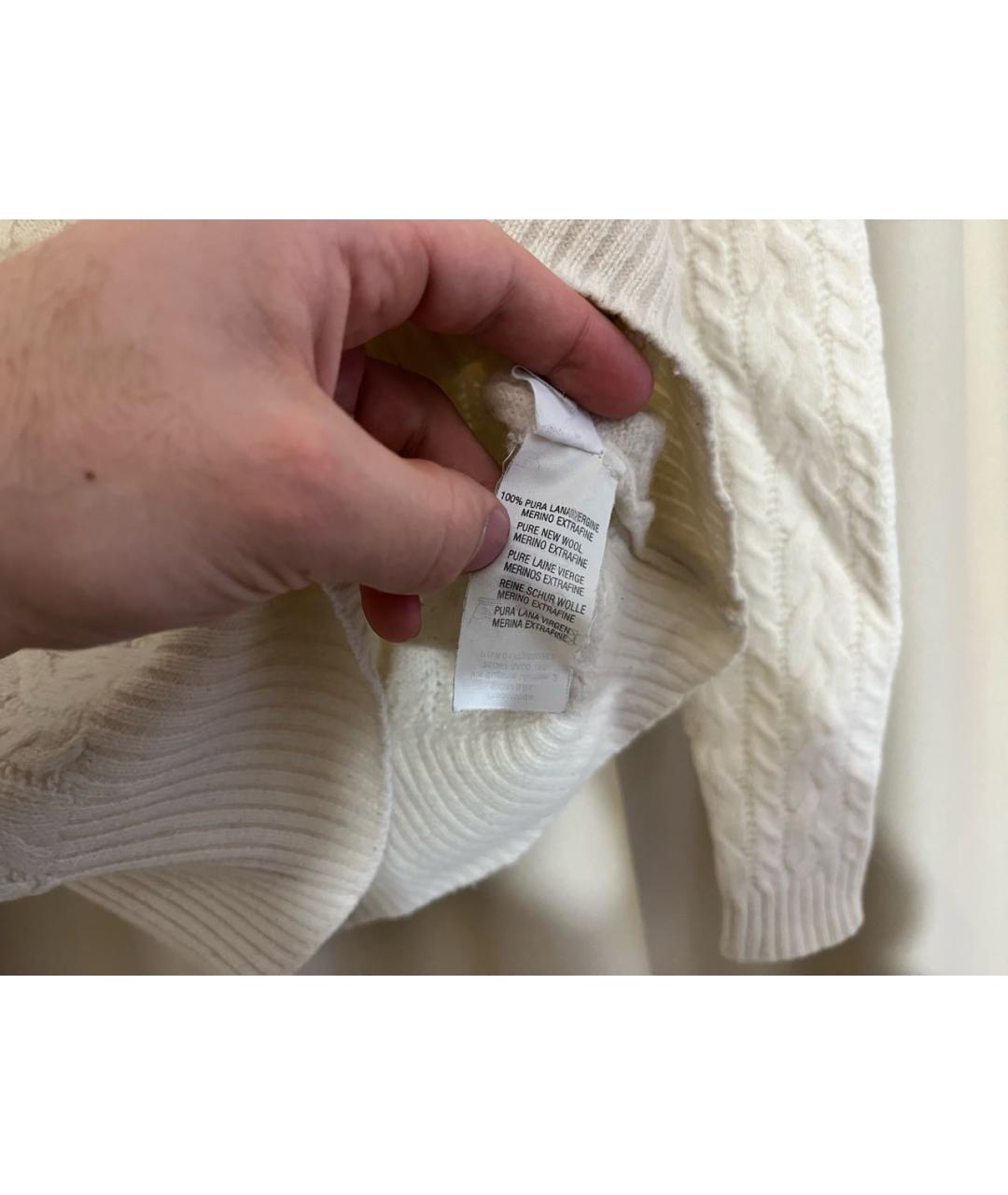 PRADA Белый шерстяной джемпер / свитер, фото 8