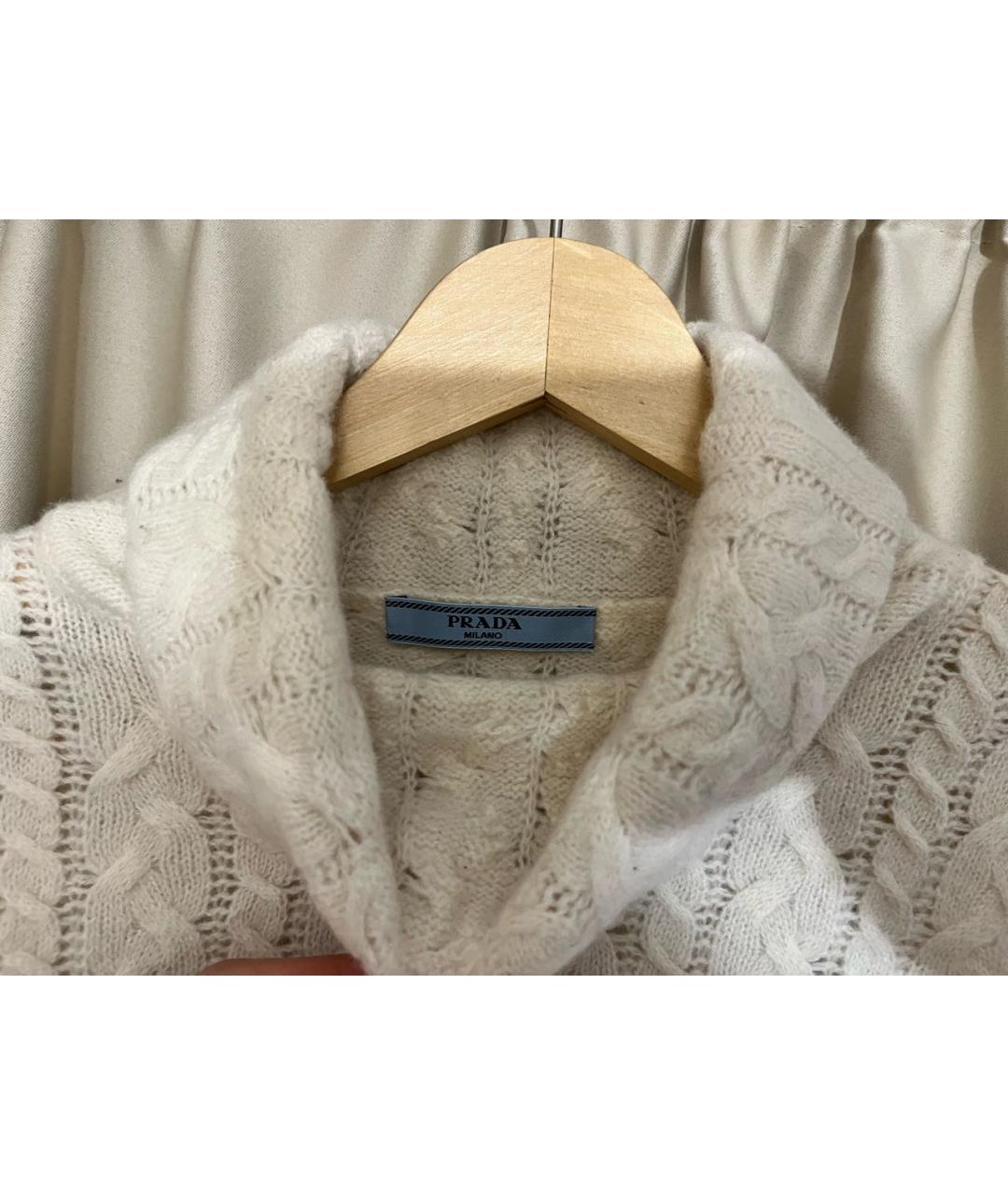 PRADA Белый шерстяной джемпер / свитер, фото 6