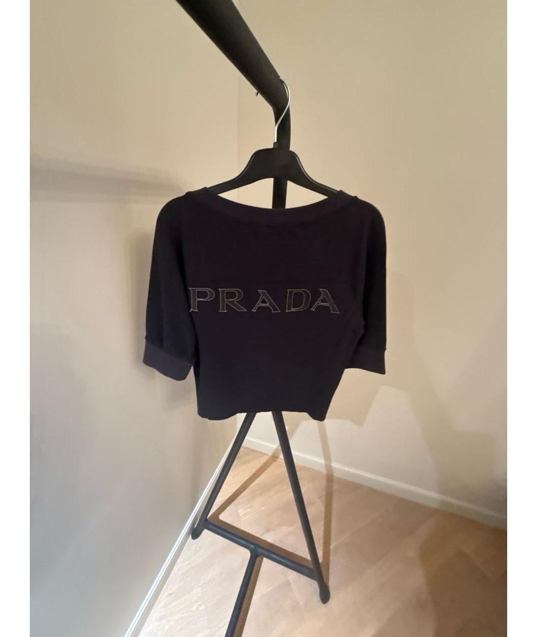 PRADA Черная хлопковая футболка, фото 3