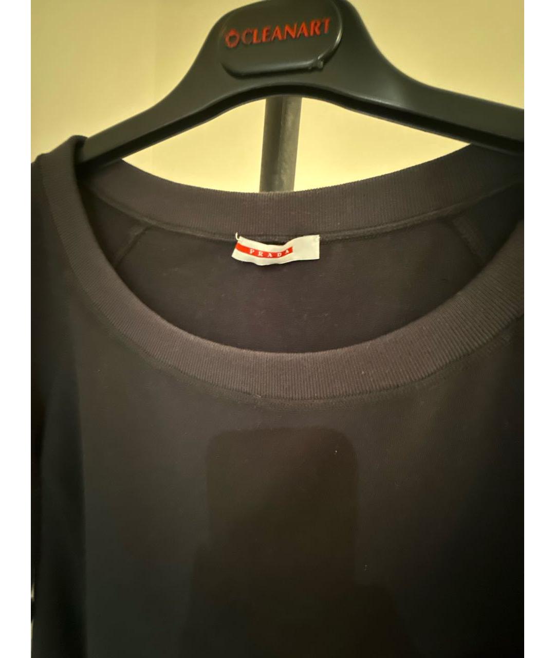 PRADA Черная хлопковая футболка, фото 2