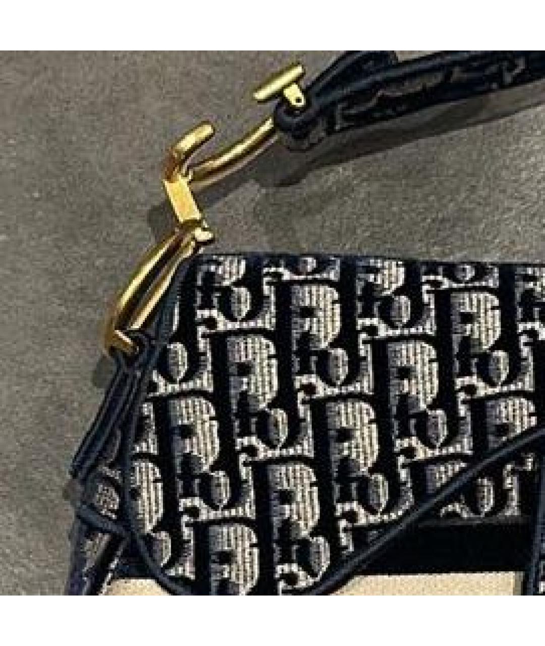 CHRISTIAN DIOR Синяя жаккардовая сумка с короткими ручками, фото 2