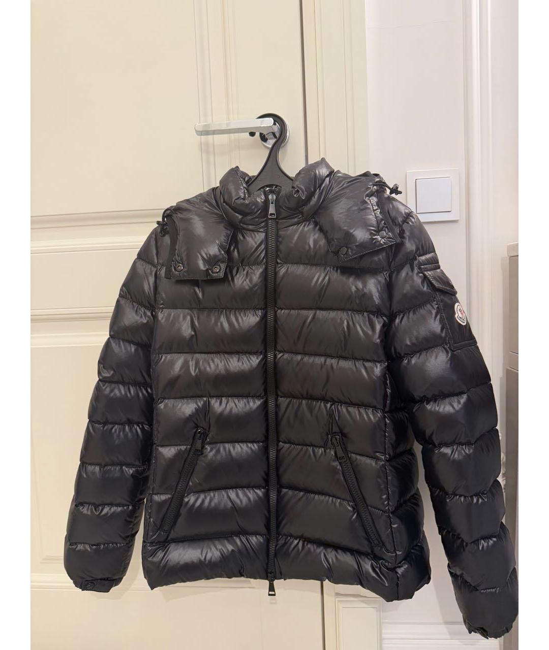 MONCLER Черный полиамидовый пуховик, фото 9