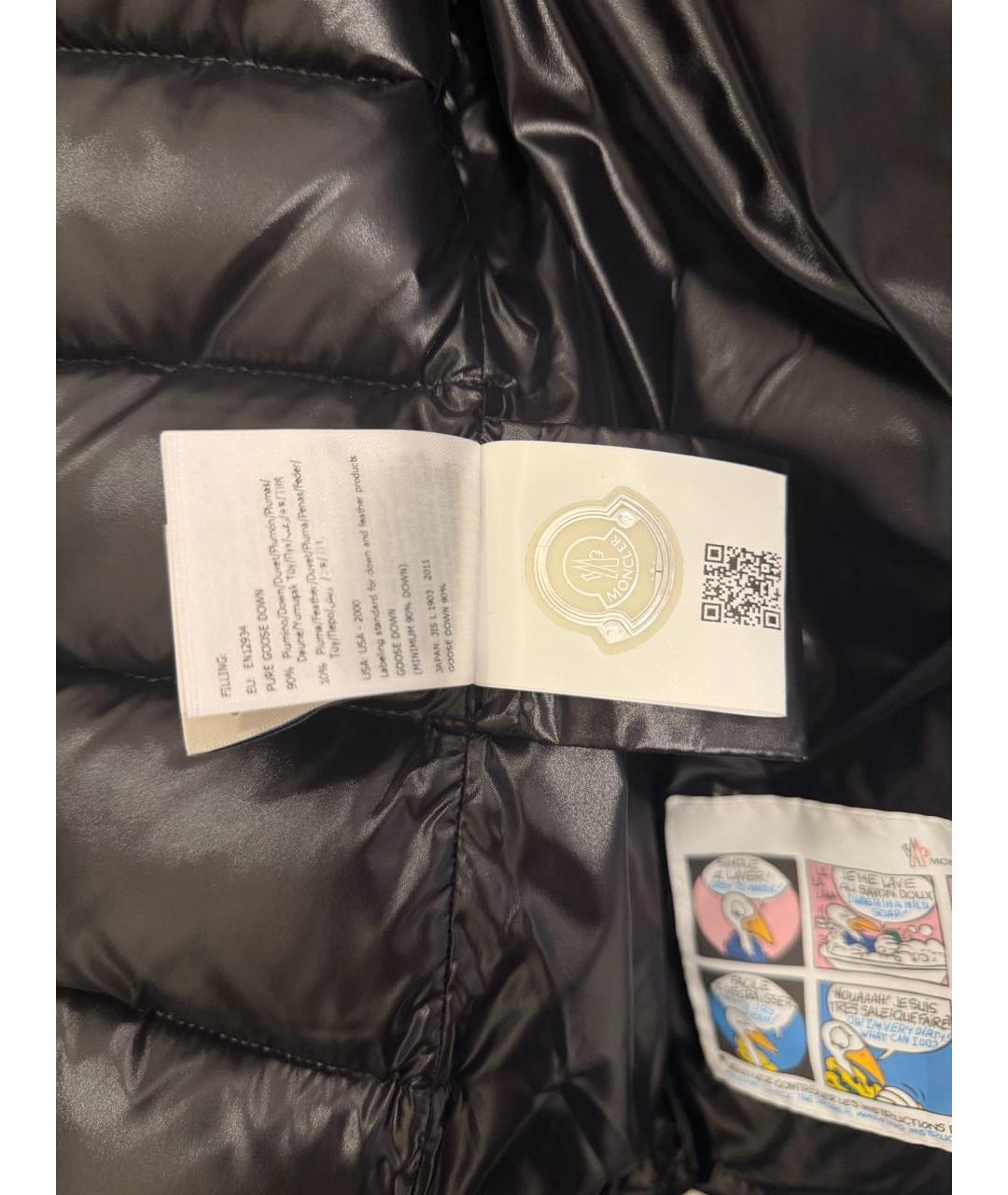 MONCLER Черный полиамидовый пуховик, фото 7