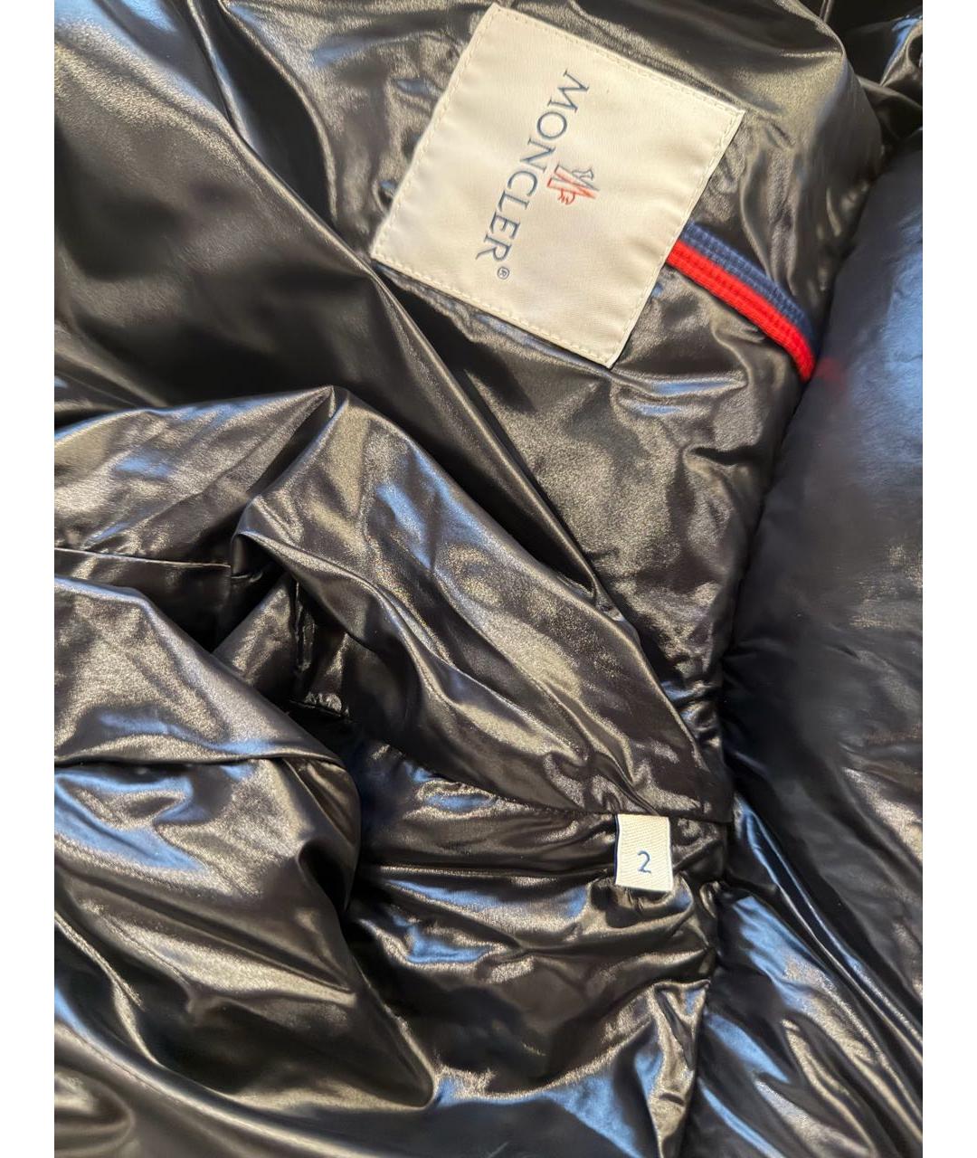 MONCLER Черный полиамидовый пуховик, фото 8