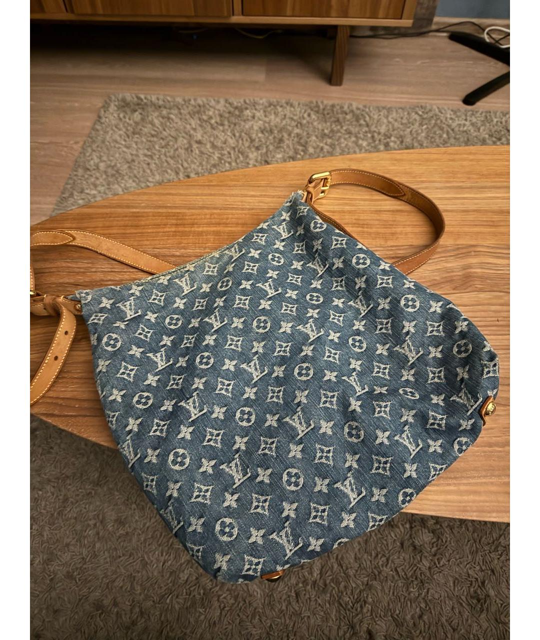 LOUIS VUITTON Синяя деним сумка через плечо, фото 3