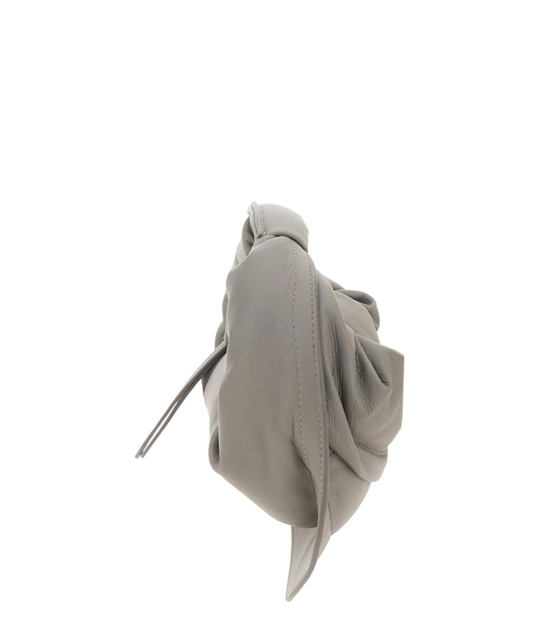 FEDERICO CINA Серая кожаная сумка с короткими ручками, фото 4