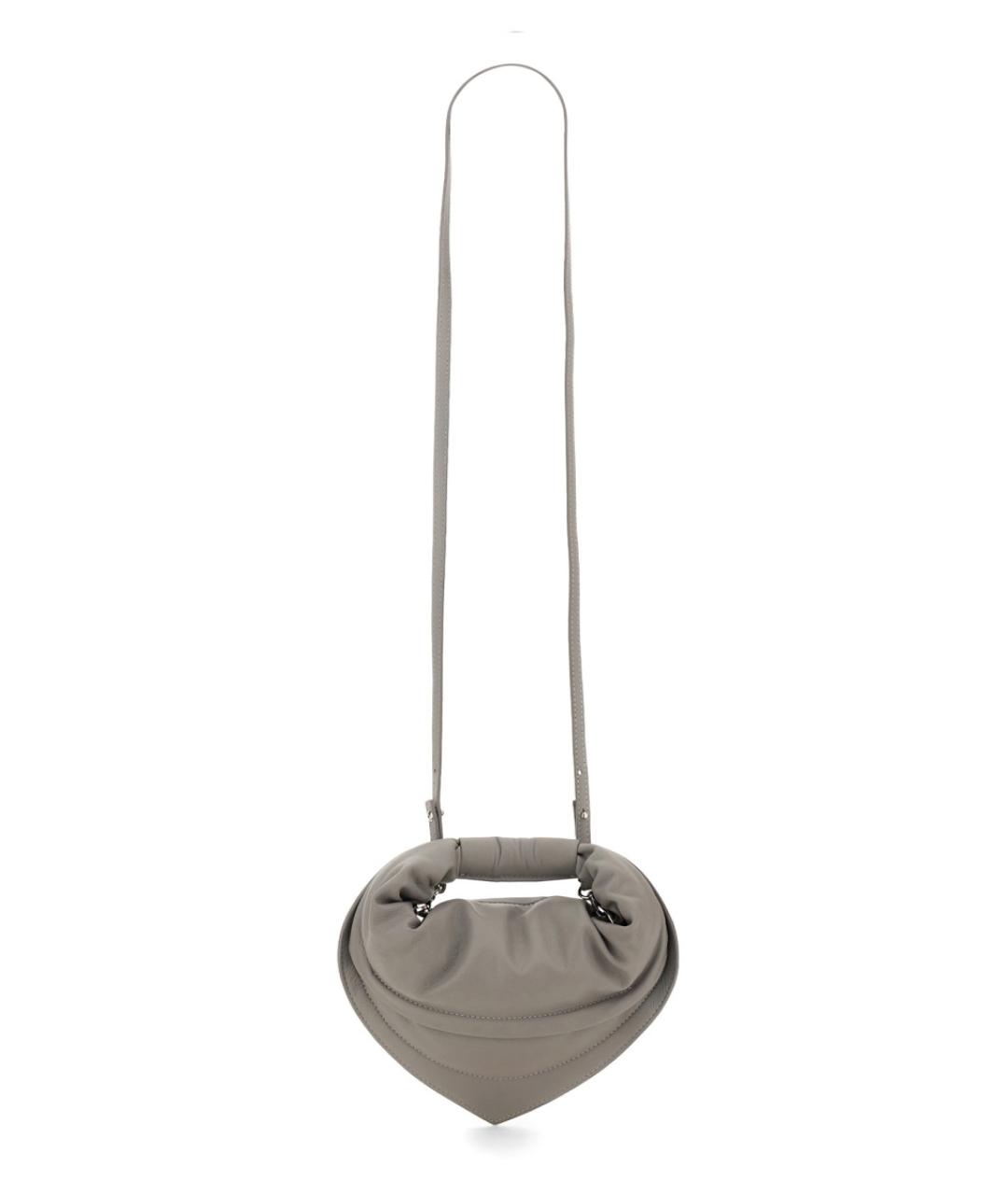 FEDERICO CINA Серая кожаная сумка с короткими ручками, фото 3