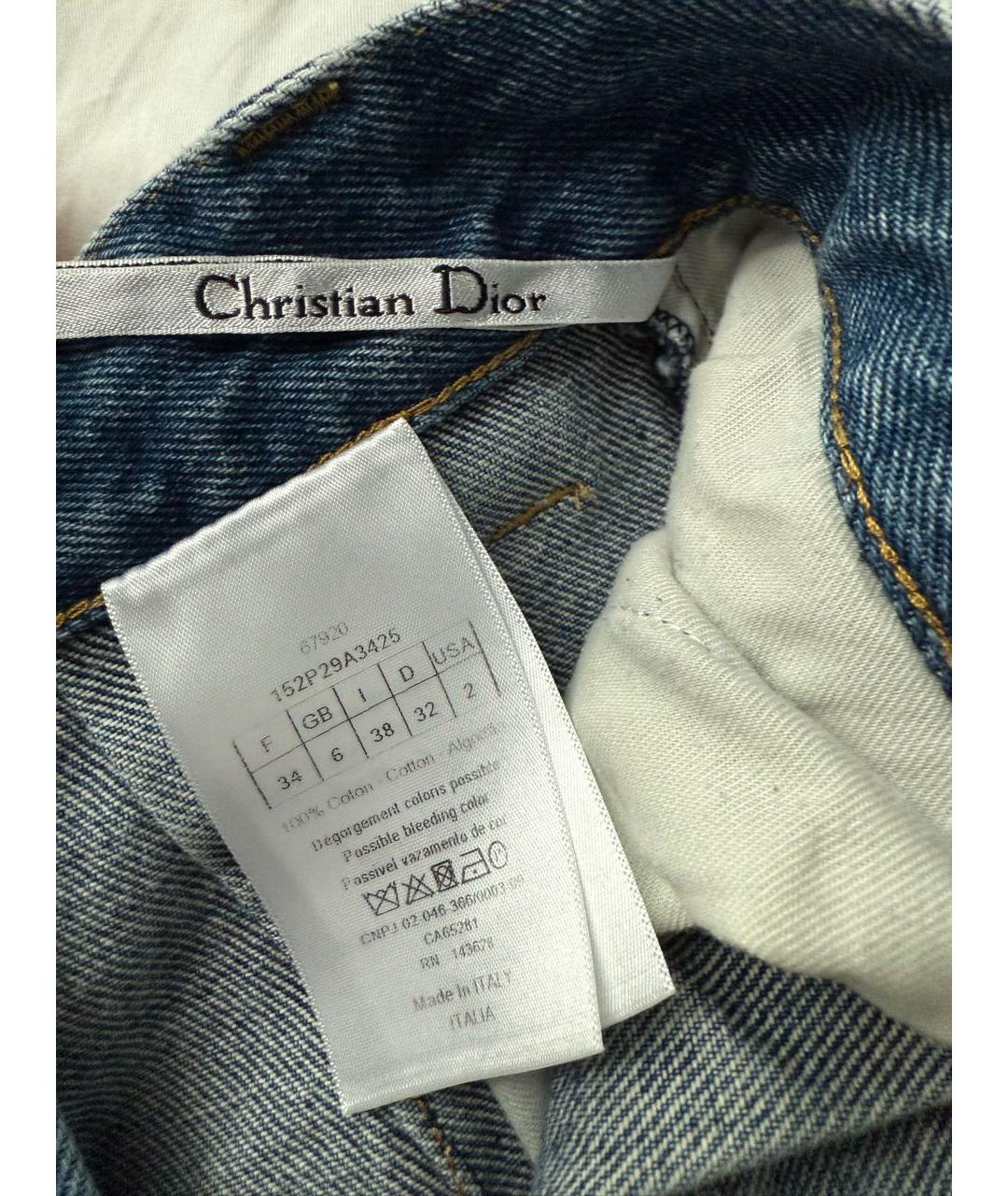 CHRISTIAN DIOR Синие хлопковые прямые джинсы, фото 4
