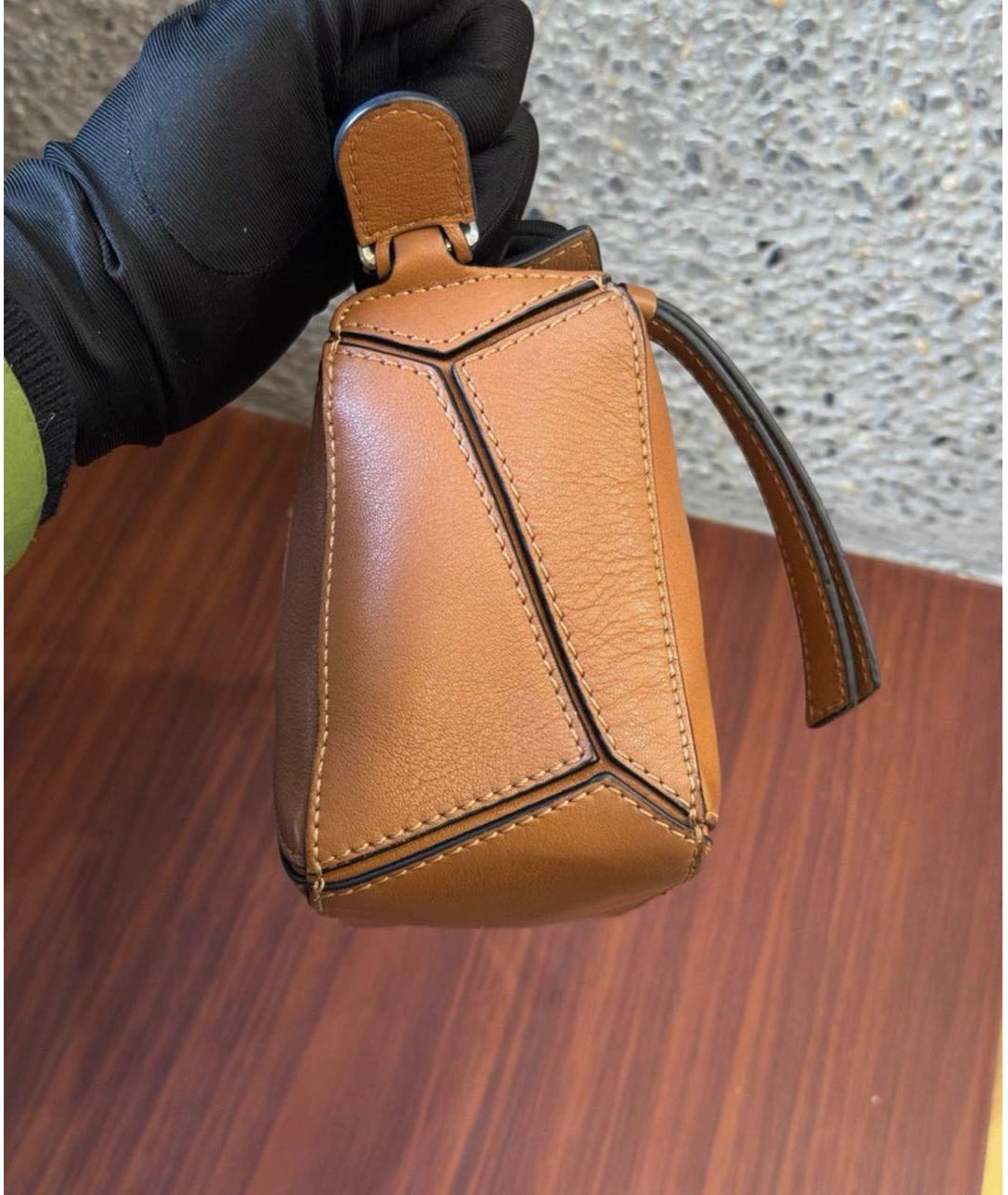 LOEWE Коричневая кожаная сумка через плечо, фото 4