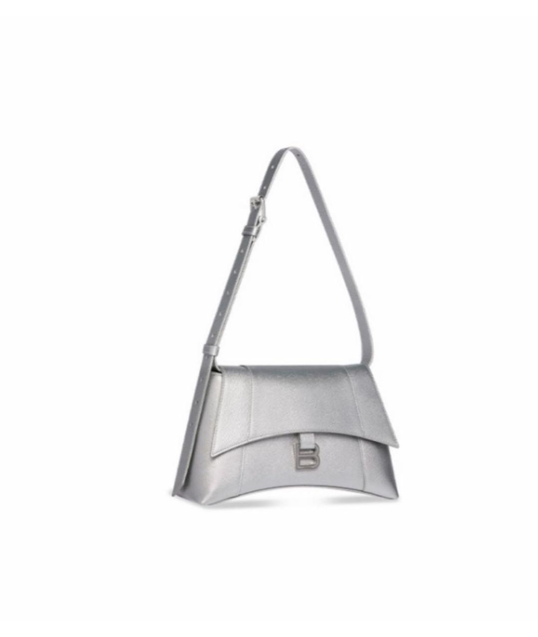 BALENCIAGA Серебряная кожаная сумка через плечо, фото 2