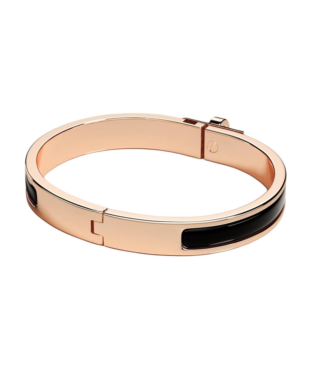 HERMES Черный металлический браслет, фото 2