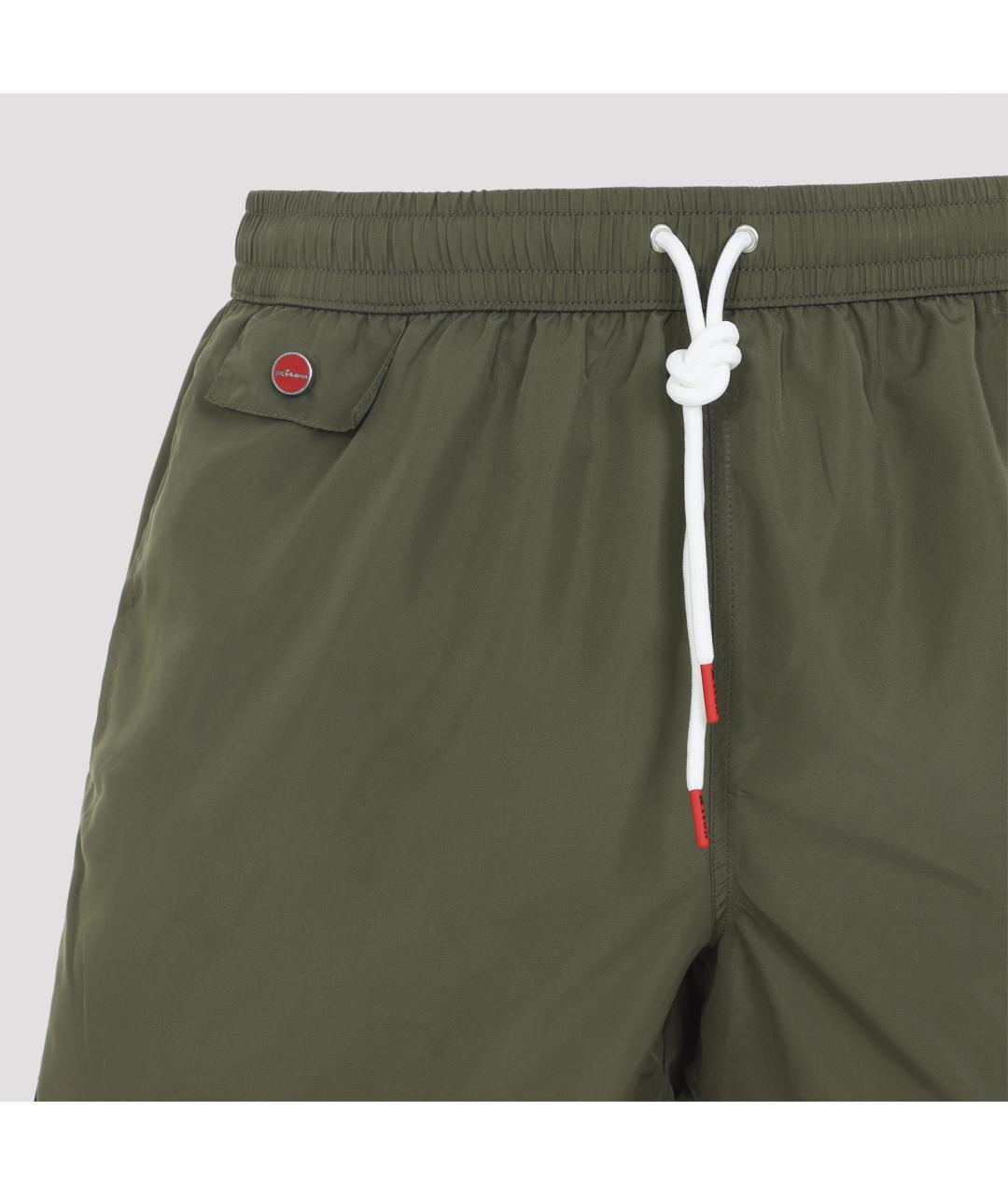 KITON Зеленые полиэстеровые шорты, фото 3