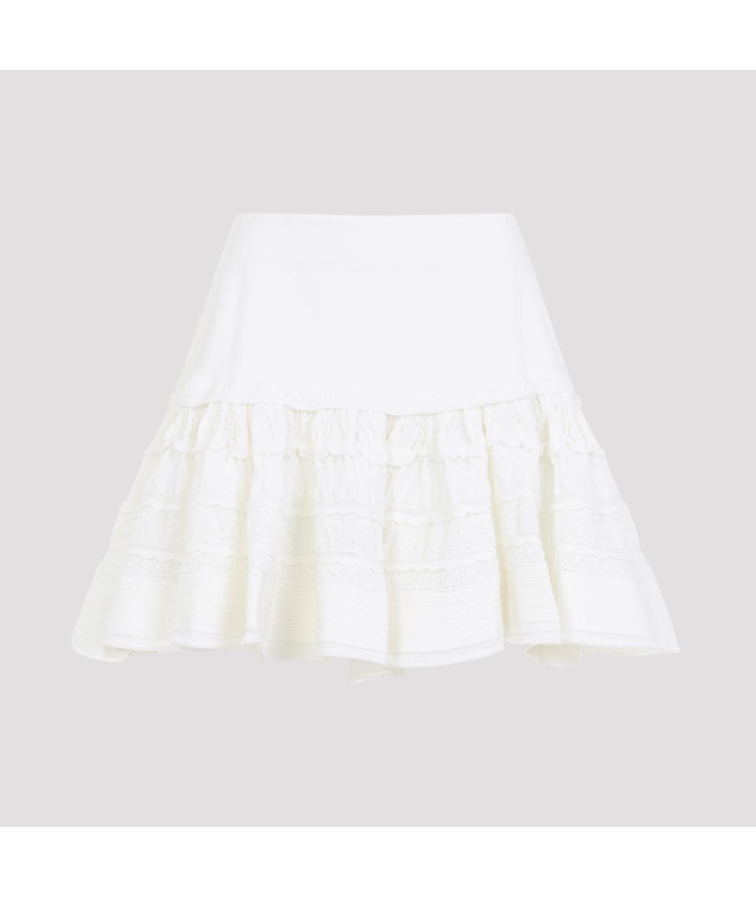 ALAIA Белая шерстяная юбка мини, фото 2