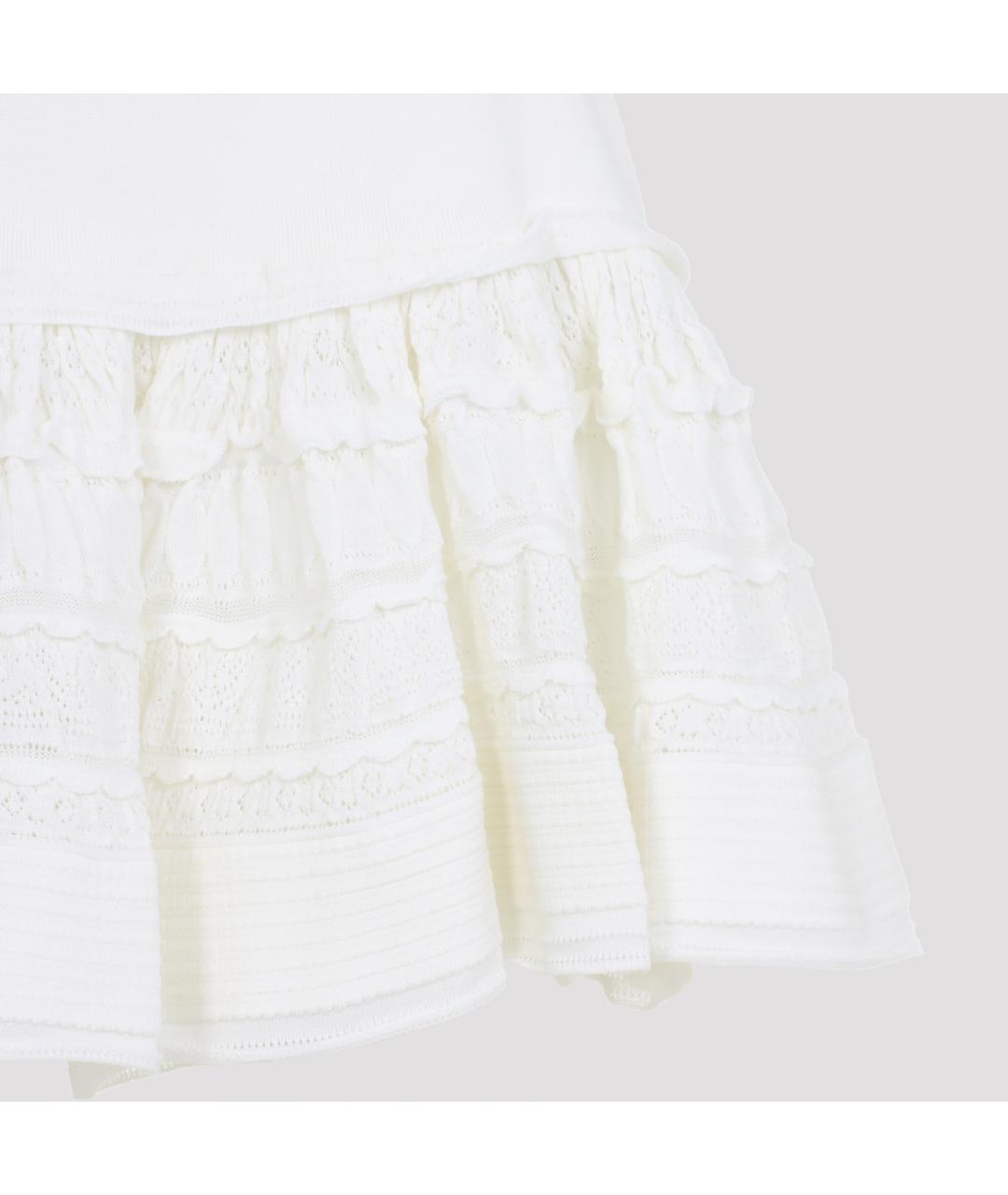 ALAIA Белая шерстяная юбка мини, фото 4