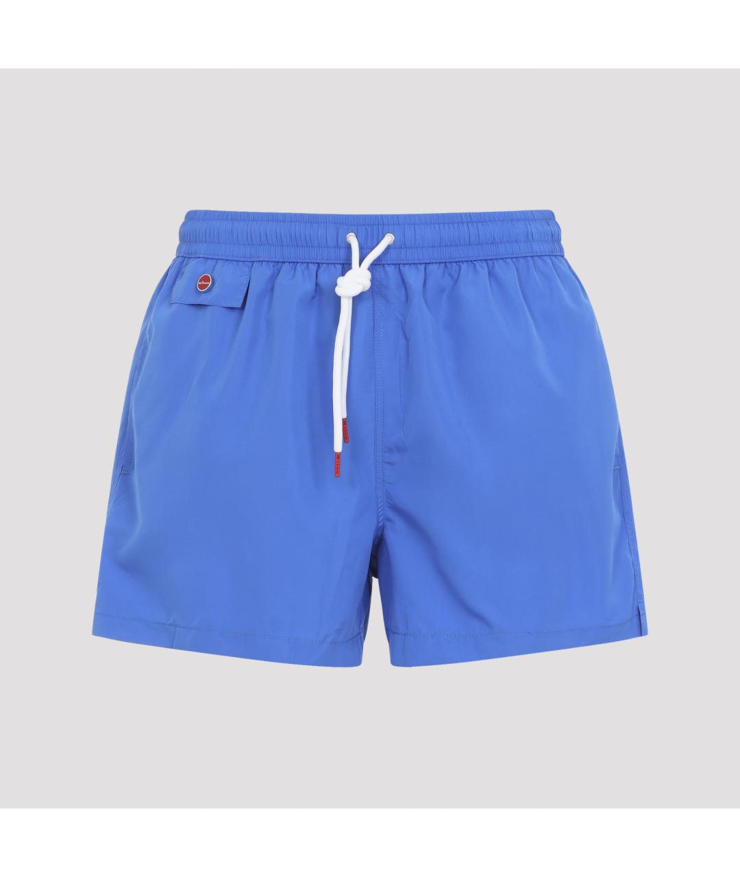 KITON Синие полиэстеровые шорты, фото 3