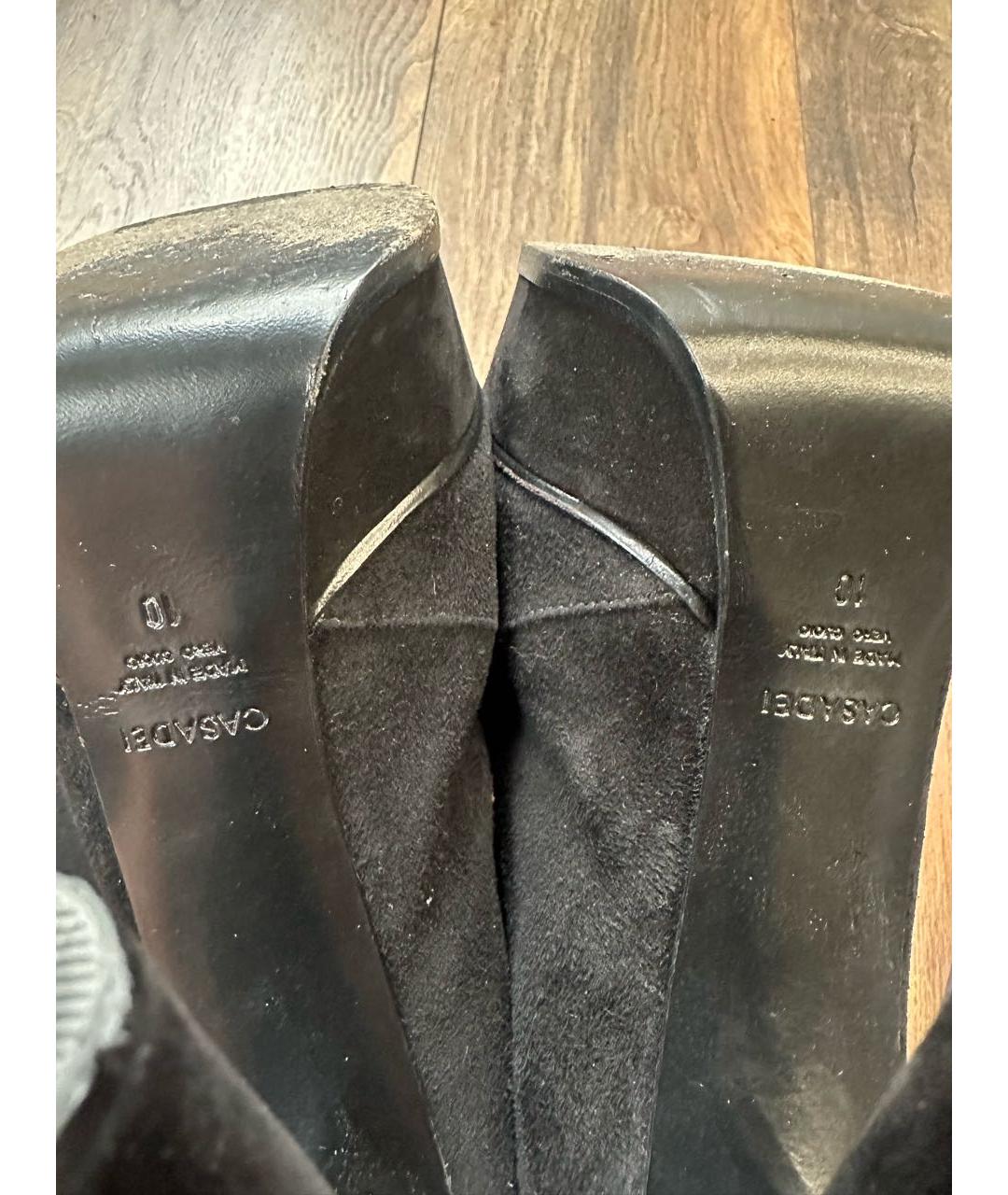 CASADEI Черные замшевые ботфорты, фото 7