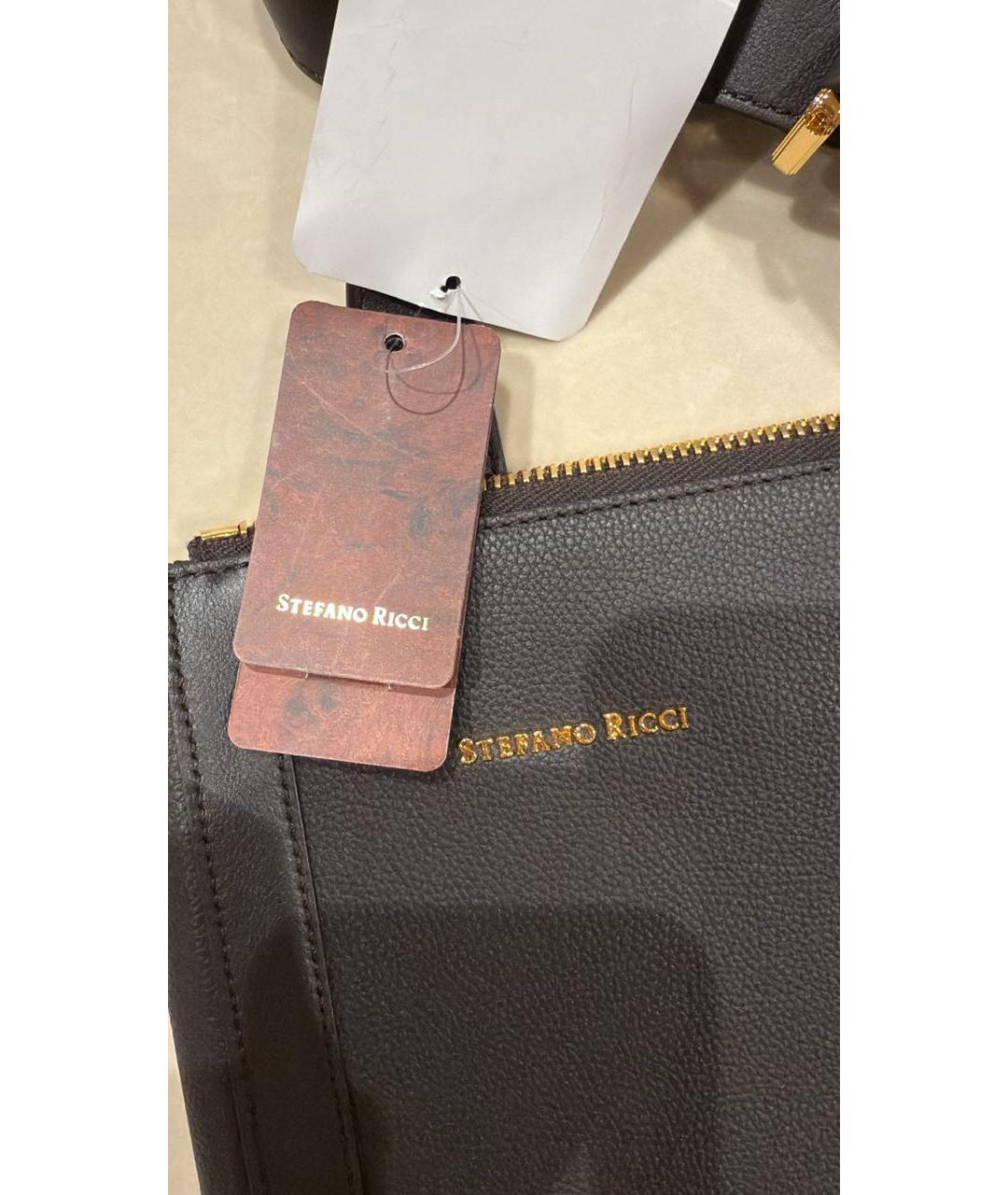 STEFANO RICCI Коричневая кожаная сумка на плечо, фото 5