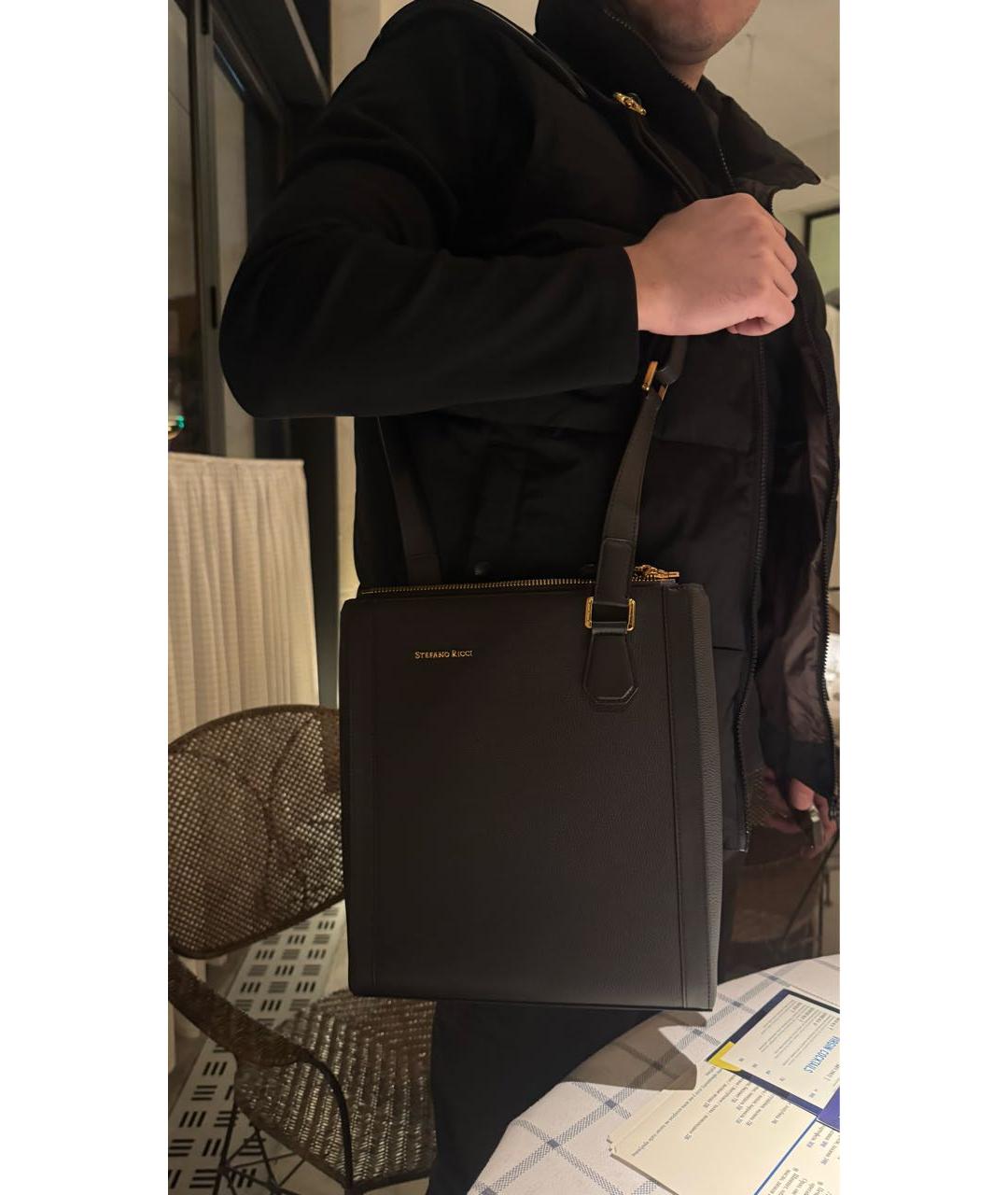 STEFANO RICCI Коричневая кожаная сумка на плечо, фото 8
