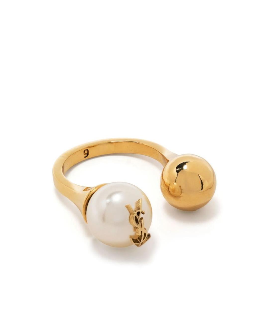 SAINT LAURENT Золотое металлическое кольцо, фото 4