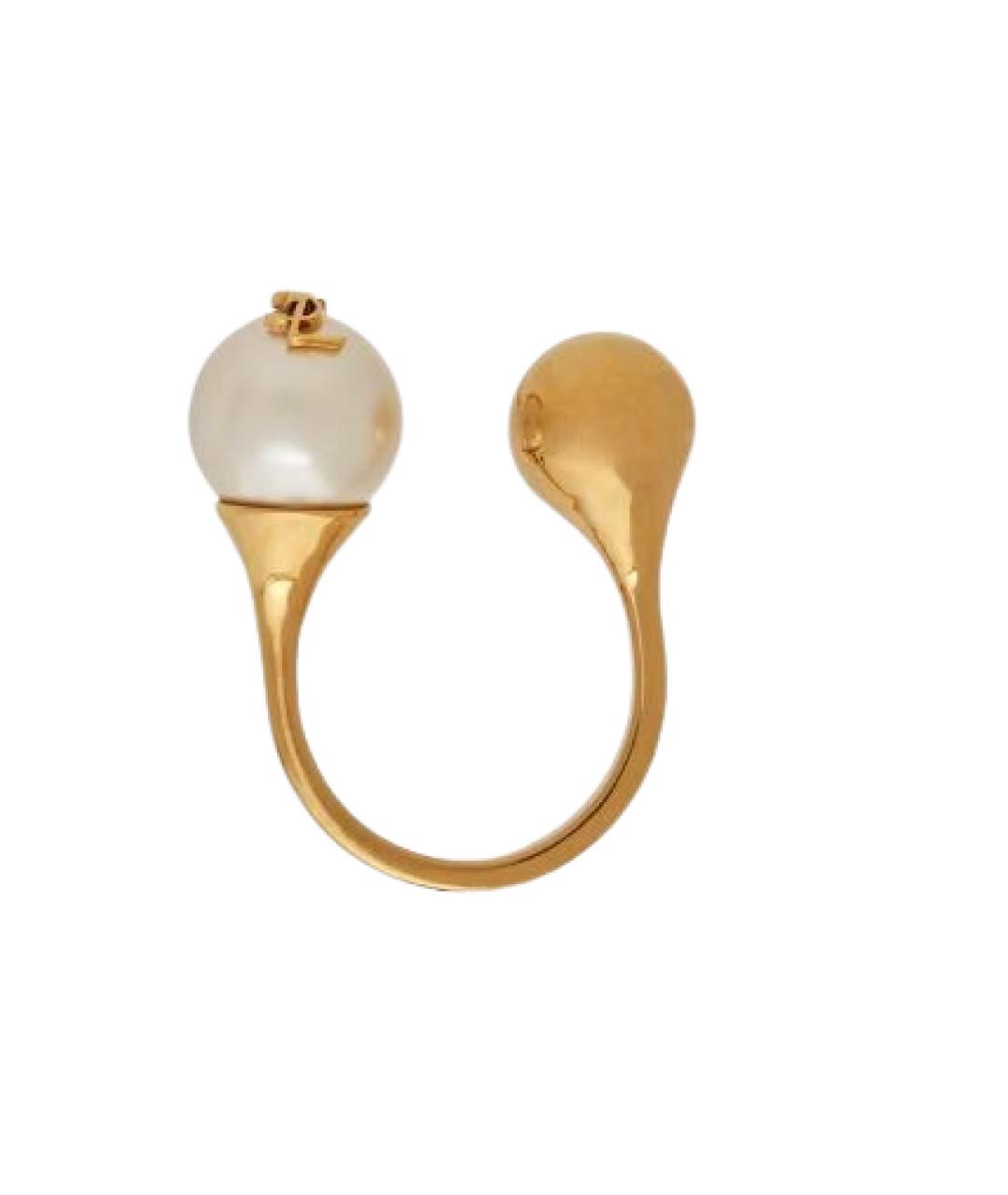 SAINT LAURENT Золотое металлическое кольцо, фото 2