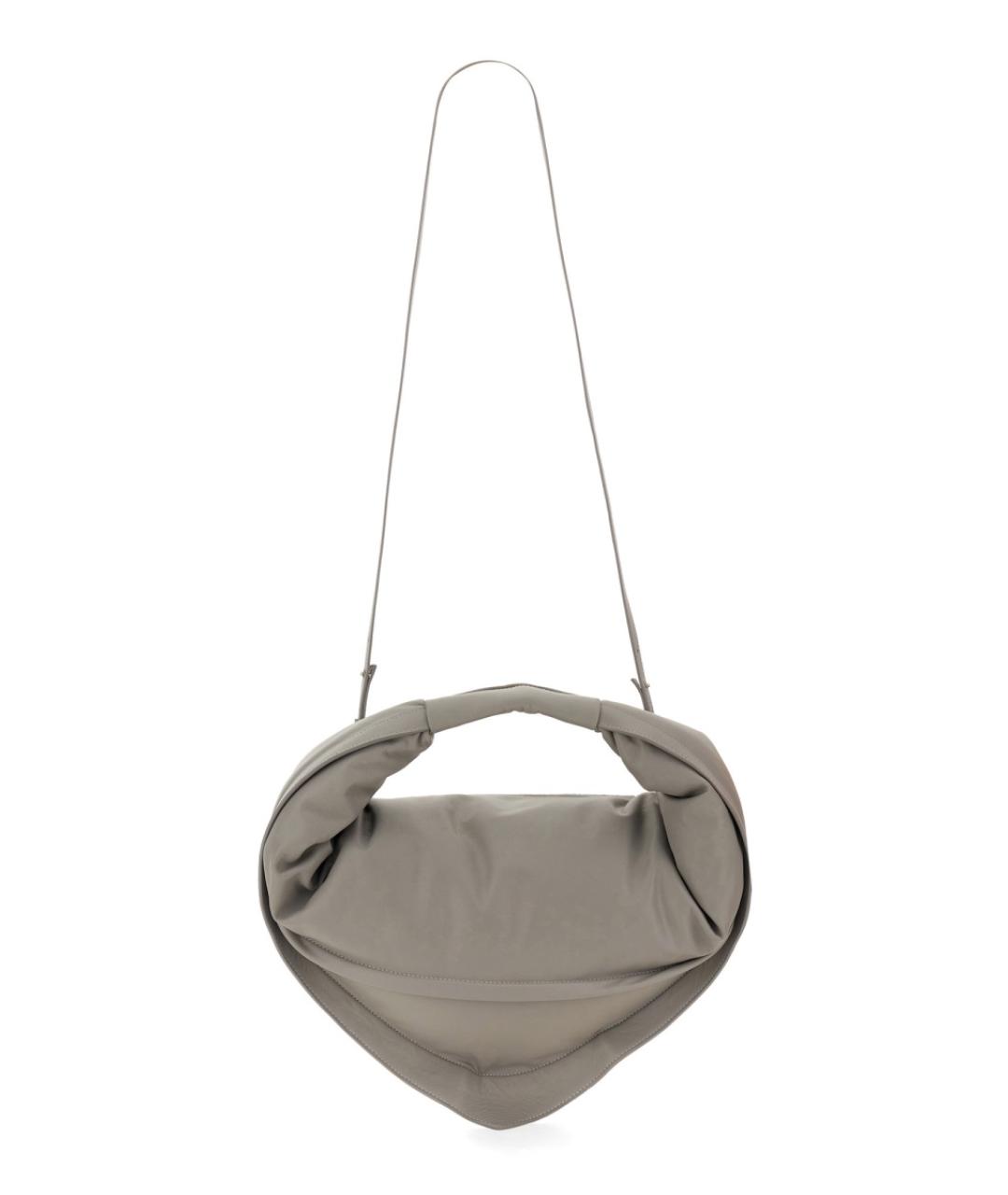 FEDERICO CINA Серая кожаная сумка через плечо, фото 3