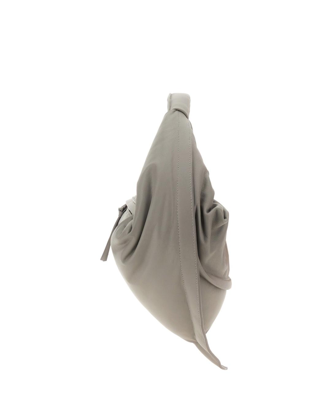 FEDERICO CINA Серая кожаная сумка через плечо, фото 4