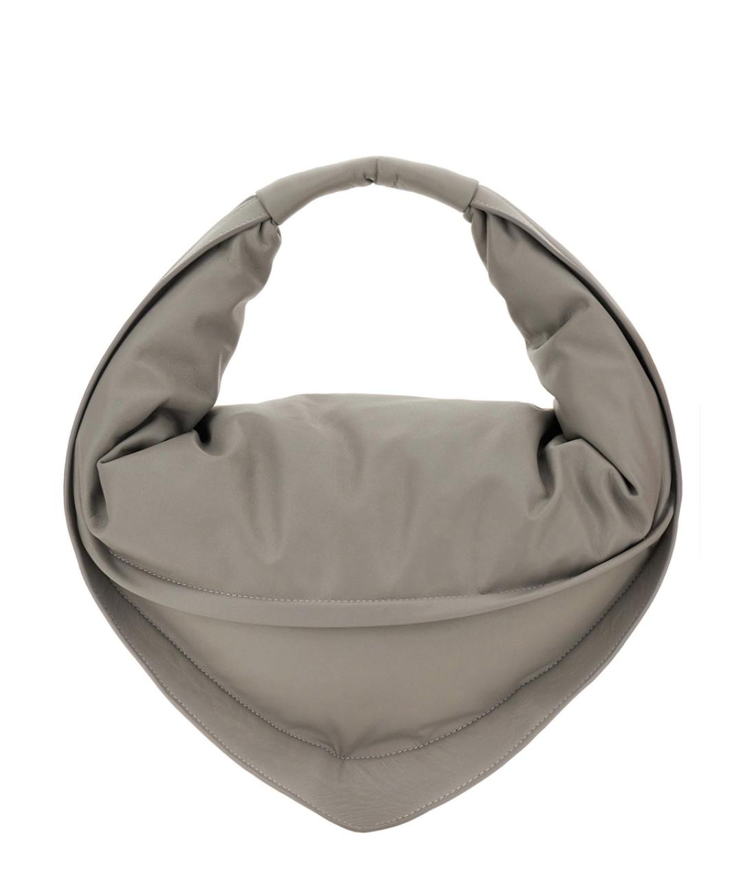 FEDERICO CINA Серая кожаная сумка через плечо, фото 2