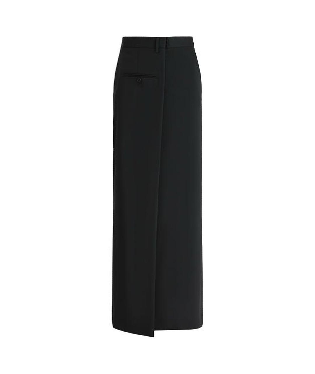 MM6 MAISON MARGIELA Черная полиэстеровая юбка макси, фото 2