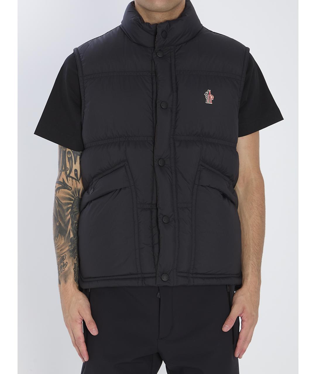 MONCLER Черный полиамидовый жилет, фото 2