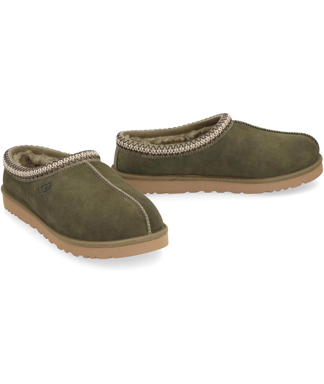 UGG AUSTRALIA Зеленые кожаные низкие ботинки, фото 2