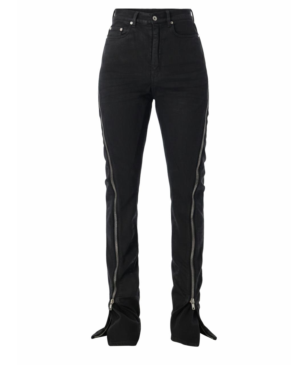 RICK OWENS Черные хлопковые джинсы слим, фото 1