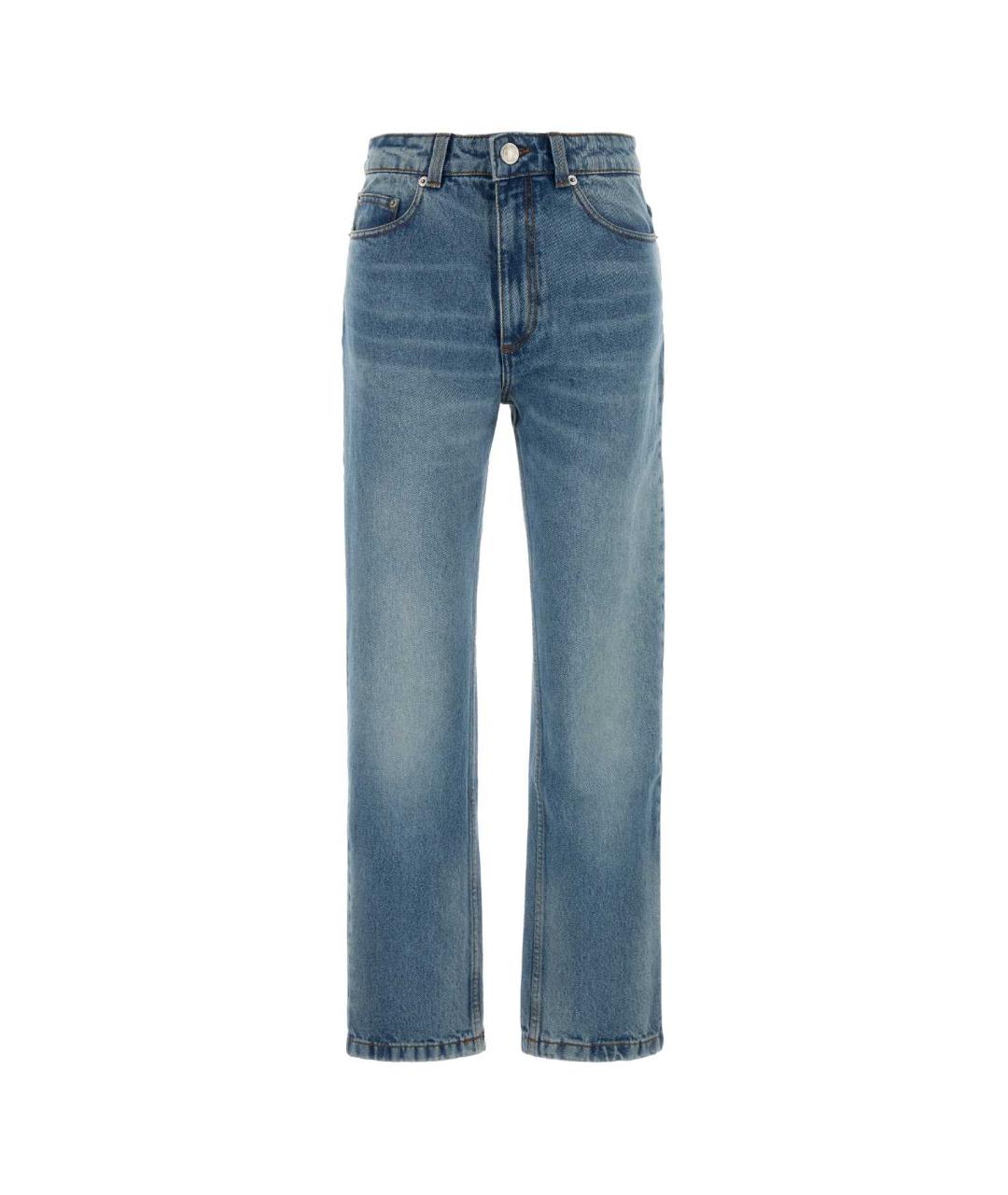 Ami Paris Голубые хлопковые прямые джинсы, фото 1