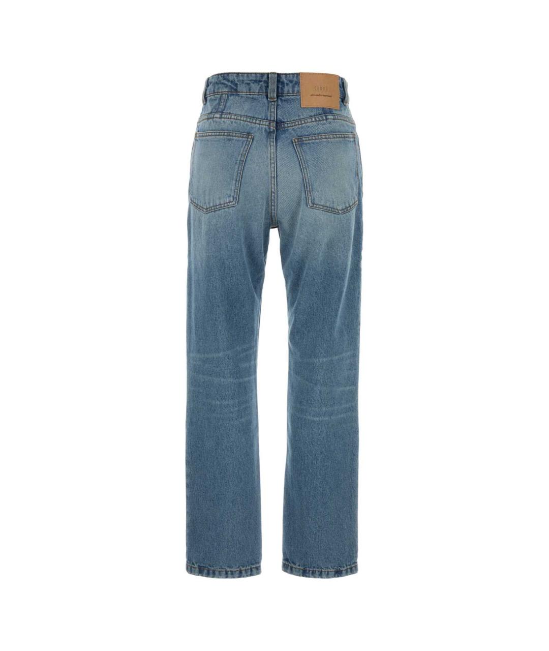 Ami Paris Голубые хлопковые прямые джинсы, фото 2