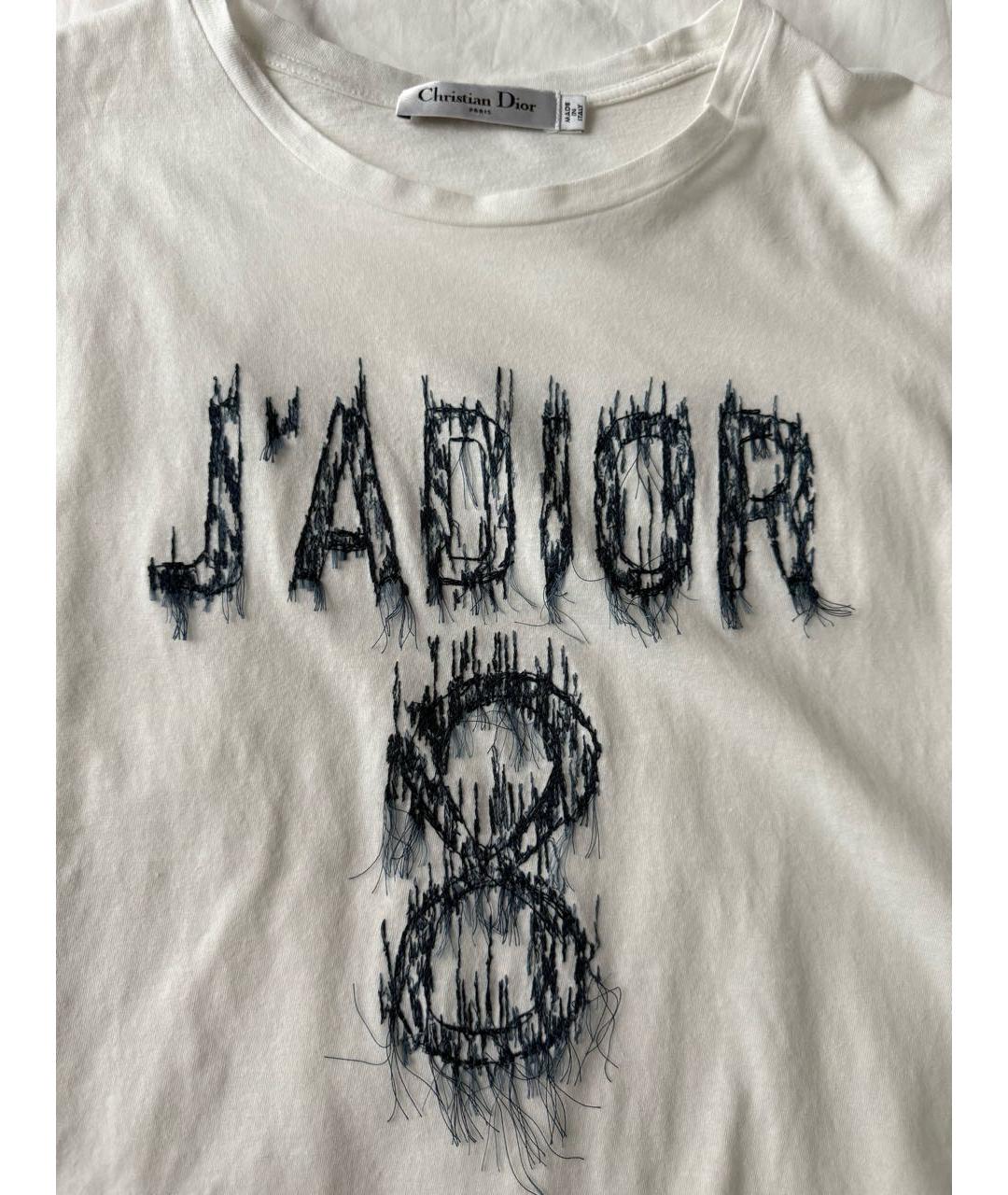 CHRISTIAN DIOR Белая хлопковая футболка, фото 3