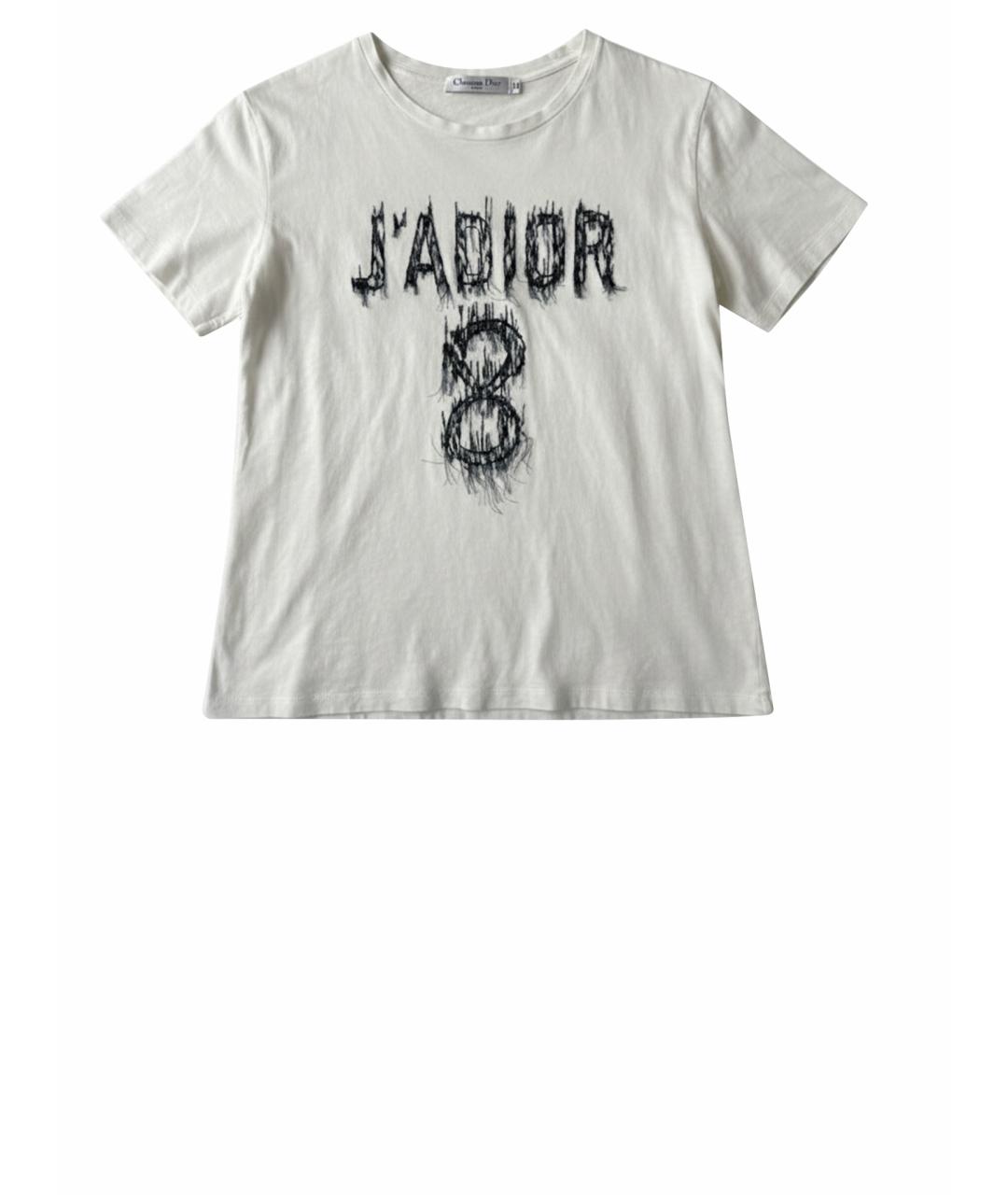 CHRISTIAN DIOR Белая хлопковая футболка, фото 1