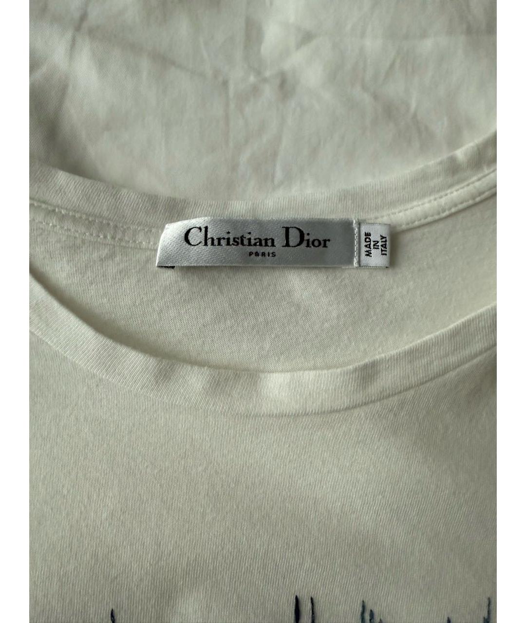 CHRISTIAN DIOR Белая хлопковая футболка, фото 4
