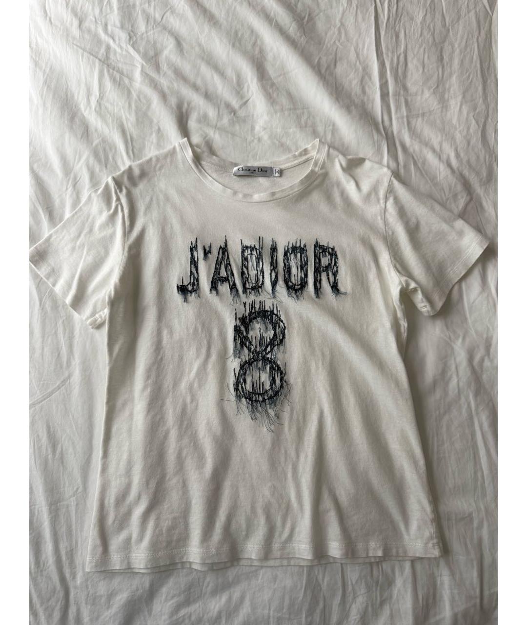 CHRISTIAN DIOR Белая хлопковая футболка, фото 5