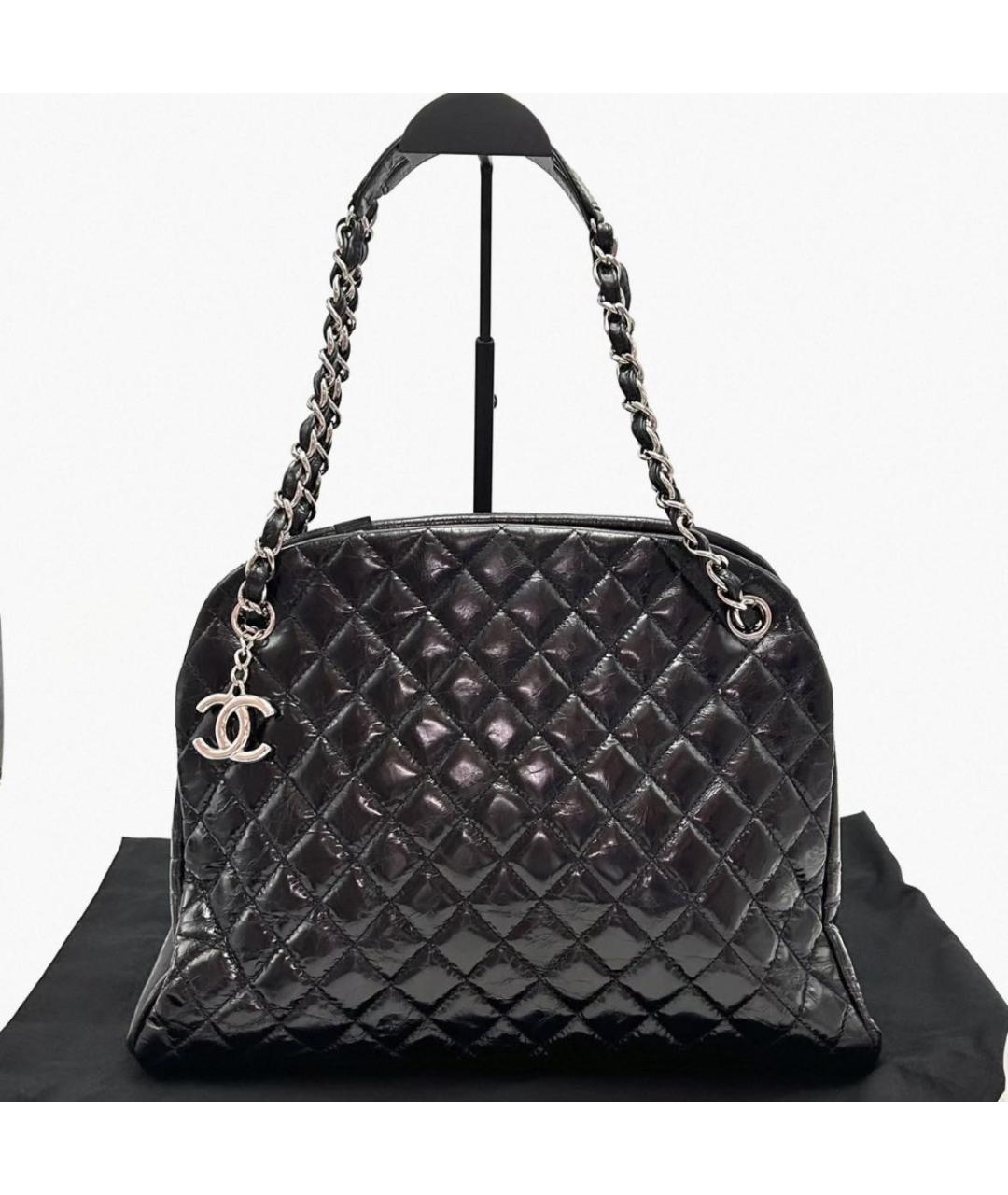 CHANEL Черная кожаная сумка через плечо, фото 5