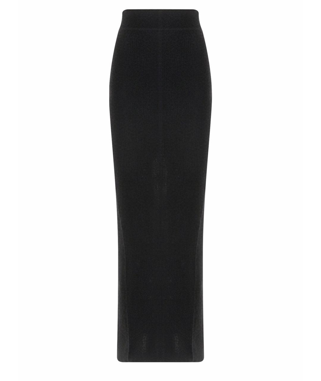 RICK OWENS Черная шерстяная юбка миди, фото 1