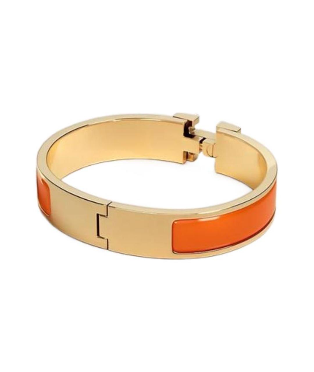 HERMES Оранжевый металлический браслет, фото 2